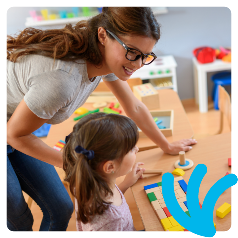 Little girl doing activity at play area